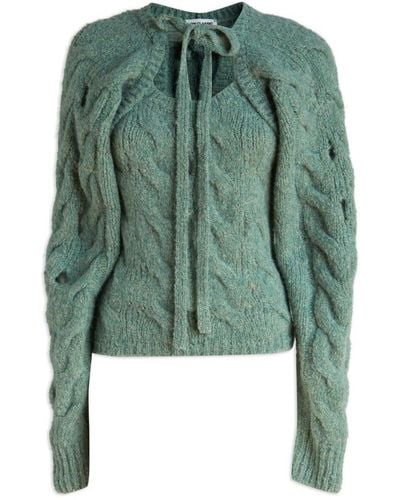 Low Classic Cut-out Detail Knit Sweater - Green