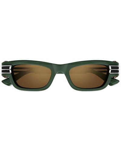 Bottega Veneta Bolt Squared Sunglasses - Green