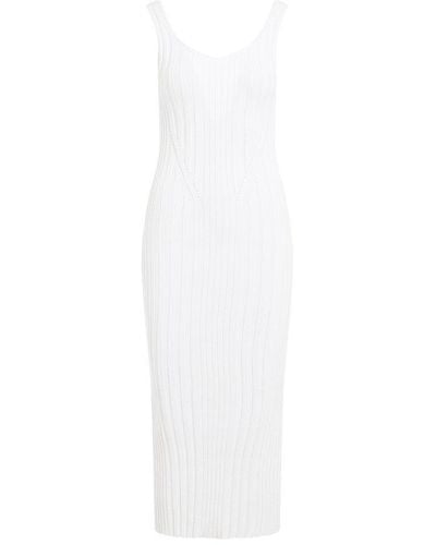 Khaite The Ottilie Low Back Knitted Midi Dress - White