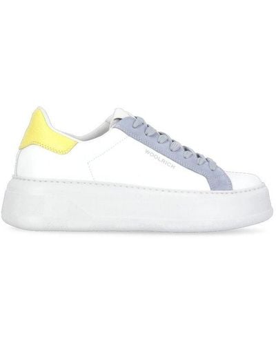 Woolrich Round Toe Chunky Court Sneakers - White