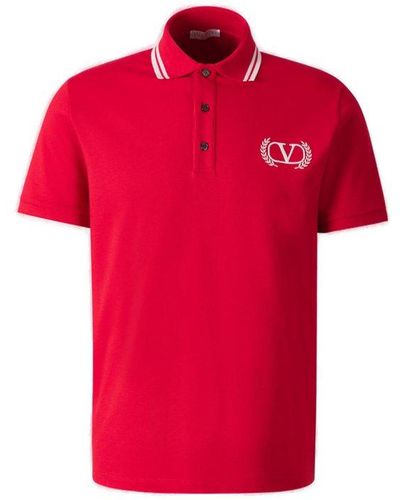 Valentino Logo Embroidered Buttoned Polo Shirt