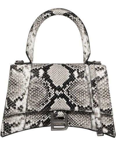 Balenciaga Hourglass Snakeskin-embossed Leather Top Handle Bag - Multicolor