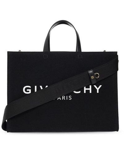 Givenchy Logo Printed Top Handle Bag - Black