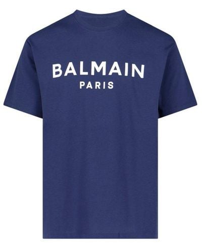 Balmain Logo Crewneck T-shirt - Blue