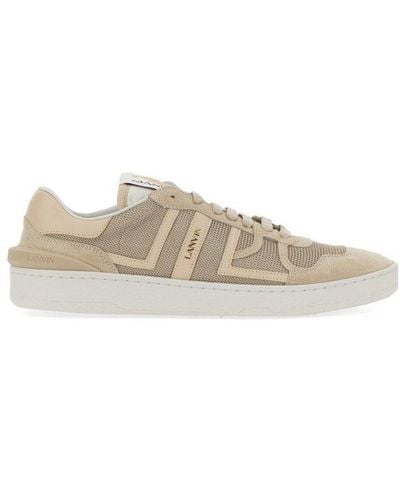Lanvin Clay Mesh Lace-up Trainers - Natural