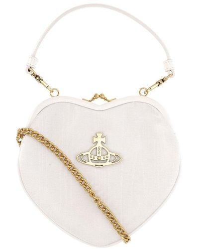 Vivienne Westwood Belle Heart Orb-plaque Tote Bag - White