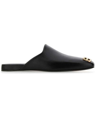 Balenciaga Cozy Bb Plaque Slip-on Loafers - Black