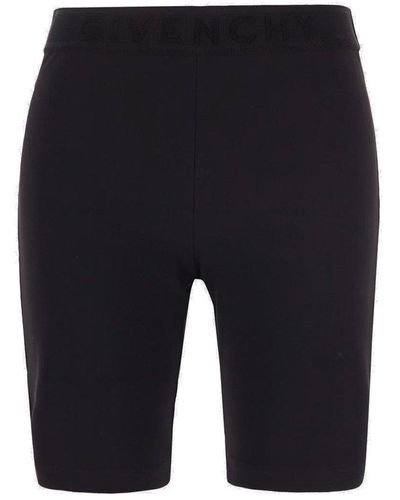 Givenchy Logo Embossed Leggings Shorts - Black