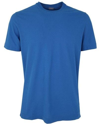 Zanone Short-sleeved Straight-hem Crewneck T-shirt - Blue