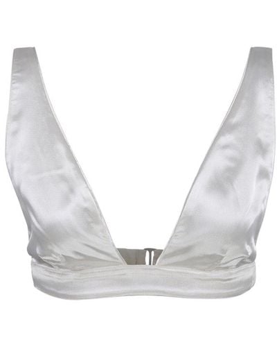 Forte Forte Triangle Cup Cropped Bralette - White