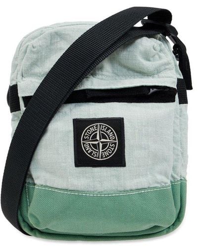 Stone Island Shoulder Bag With Logo, - Green