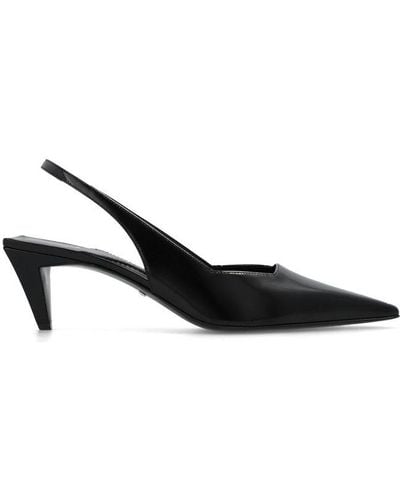 Gucci Pointed Toe Slingback Court Shoes - Black