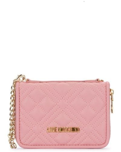 Love Moschino Quilted Chain-detail Wallet - Pink