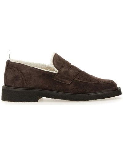 Thom Browne Shearling-lining Penny Loafers - Brown