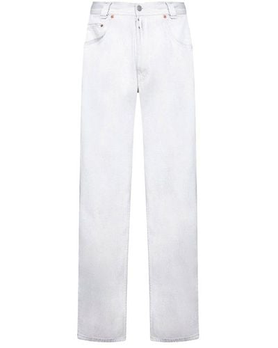 MM6 by Maison Martin Margiela Wide And Straight Leg Jeans - White