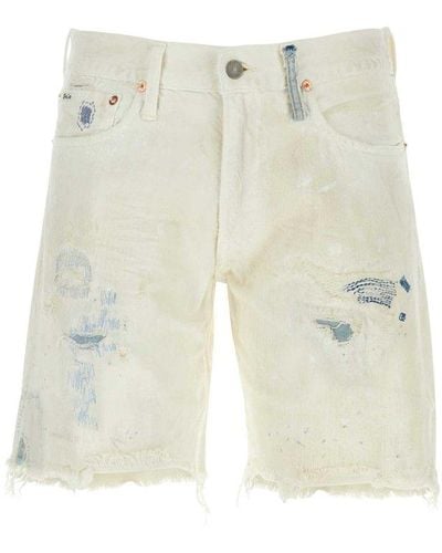 Polo Ralph Lauren Distressed Denim Shorts - White