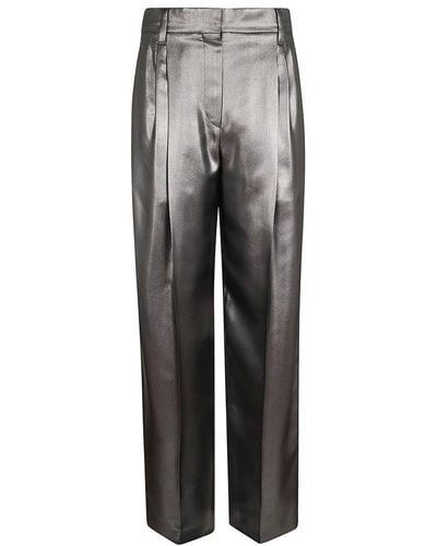 Brunello Cucinelli Straight-leg Pleated Trousers - Grey