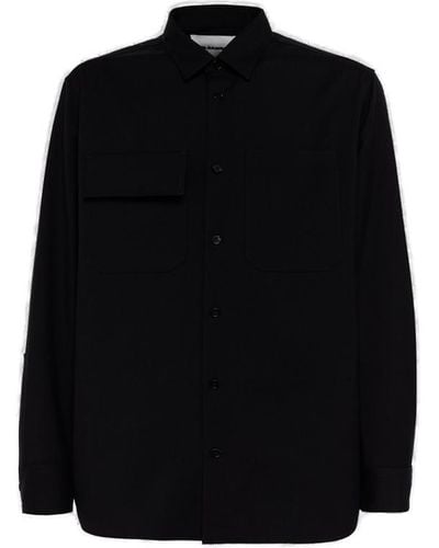 Jil Sander Buttoned Long-sleeved Shirt - Black