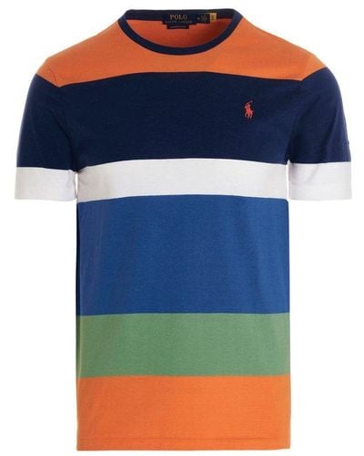 Polo Ralph Lauren Pony Embroidered Striped T-shirt - Blue