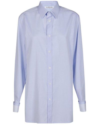 Maison Margiela Long Buttoned Shirt - Blue