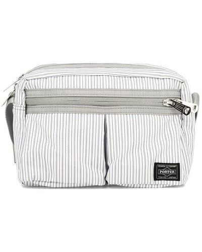 Comme des Garçons X Porter Striped Zipped Waistbag - White