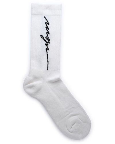 MSGM Logo Intarsia Socks - White