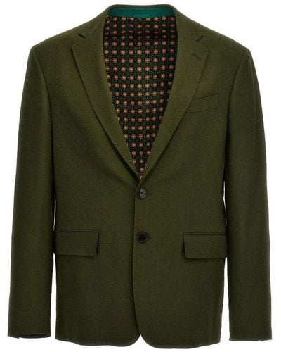 Etro Jacquard Wool Blazer Jacket Jackets - Green