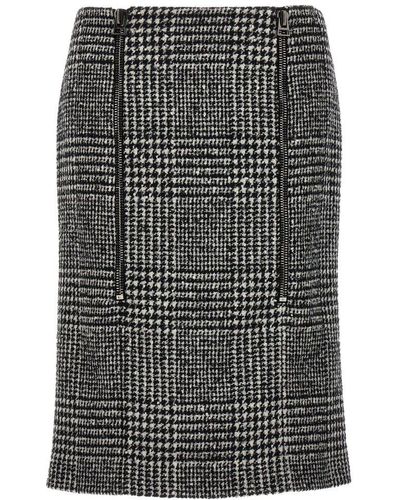 Tom Ford Prince Of Wales Skirt Skirts - Grey