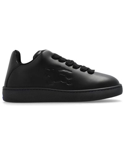 Burberry Box Logo Embossed Lace-up Trainers - Black