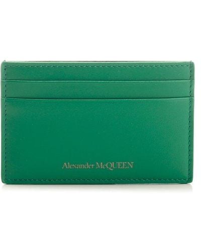 Alexander McQueen Card-Holder With Embossed Logo - Green