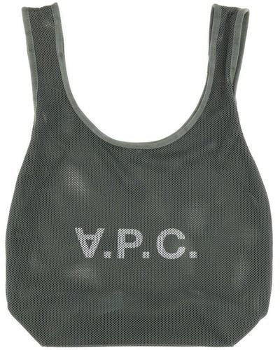 A.P.C. Logo-printed Shopping Tote Bag - Gray