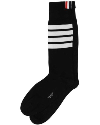 Thom Browne Black Cotton Blend Socks