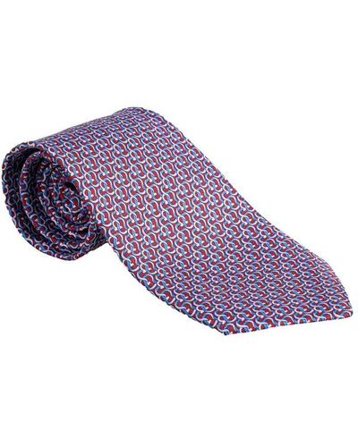 Ferragamo Micro Pattern Printed Tie - Purple