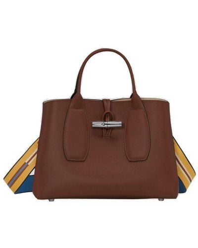 Longchamp Roseau Medium Top Handle Bag - Brown