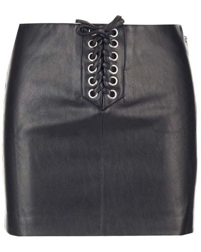 ROTATE BIRGER CHRISTENSEN Leather Effect Mini Skirt - Black