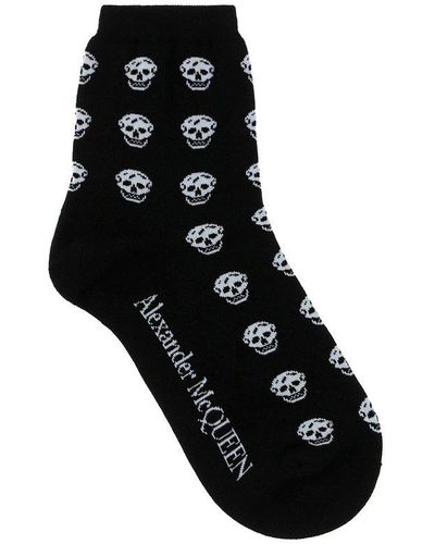 Alexander McQueen Multiskull Socks 502 - Black
