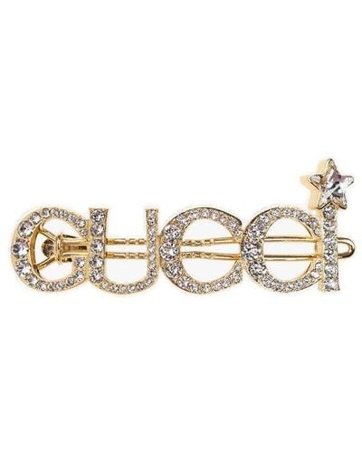 Gucci Embelished Hair Slide - Metallic