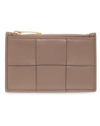 Bottega Veneta Leather Card Case - Brown