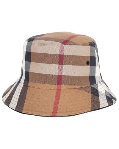 Burberry Checked Bucket Hat - Multicolour