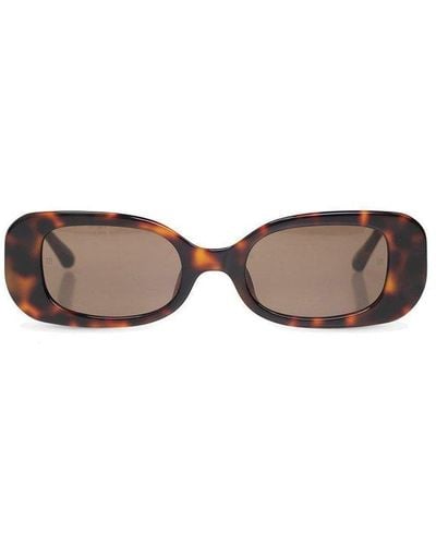 Linda Farrow Lola Rectangular Sunglasses - Brown