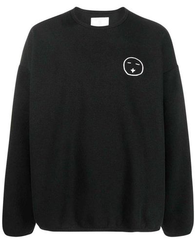 Societe Anonyme Face Embroidered Crewneck Sweatshirt - Black