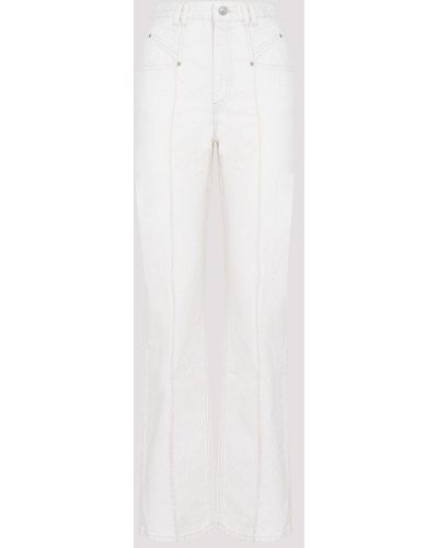 Isabel Marant Tuackom Button Detailed High Waist Jeans - White