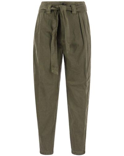 Polo Ralph Lauren High-waisted Belted Trousers - Green