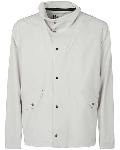 Herno Buttoned High-neck Coat - Grey