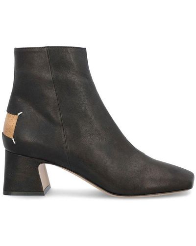 Maison Margiela Square-toe Zipped Heeled Boots - Black