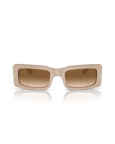 Persol Rectangular Frame Sunglasses - Natural