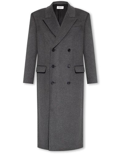 Saint Laurent Wool Coat - Gray