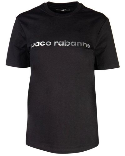Rabanne Logo Print T-shirt Black