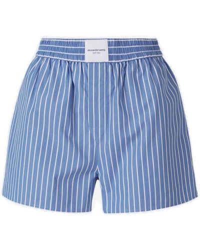 Alexander Wang Striped Motif Bermuda Shorts - Blue