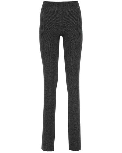 Dion Lee Ribbed-knit Flared Trousers - Black